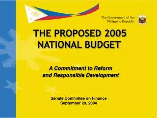 THE PROPOSED 2005 NATIONAL BUDGET