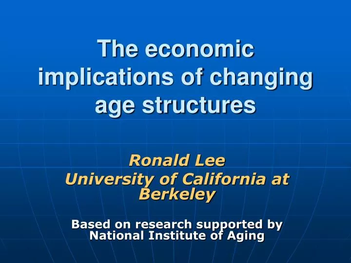 the economic implications of changing age structures