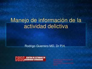manejo de informaci n de la actividad delictiva