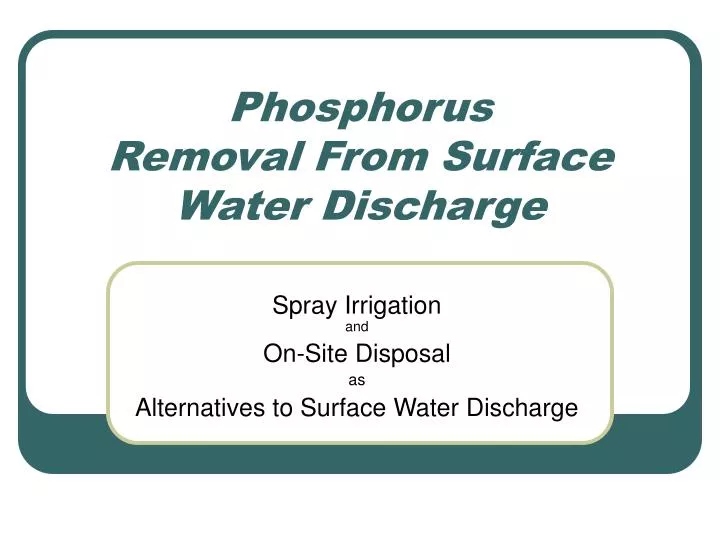 phosphorus removal from surface water discharge