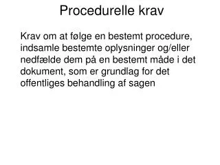 procedurelle krav