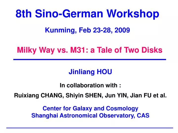 8th sino german workshop kunming feb 23 28 2009