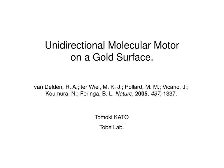 unidirectional molecular motor on a gold surface