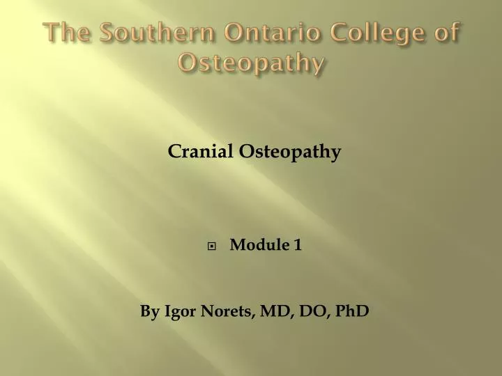the southern ontario college of osteopathy