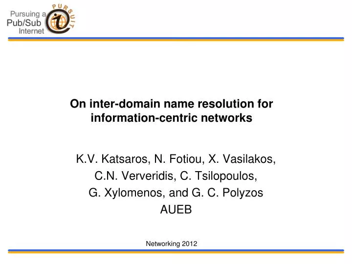 on inter domain name resolution for information centric networks