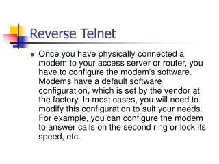 Reverse Telnet