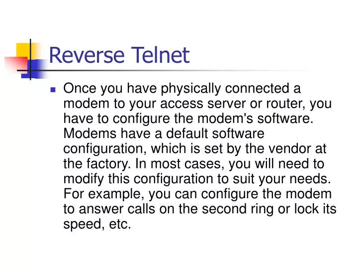 reverse telnet
