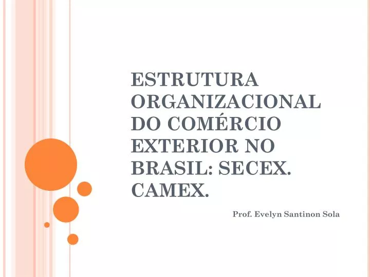 estrutura organizacional do com rcio exterior no brasil secex camex