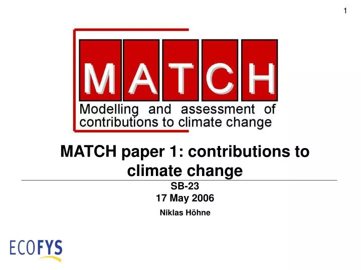 match paper 1 contributions to climate change sb 23 17 may 2006
