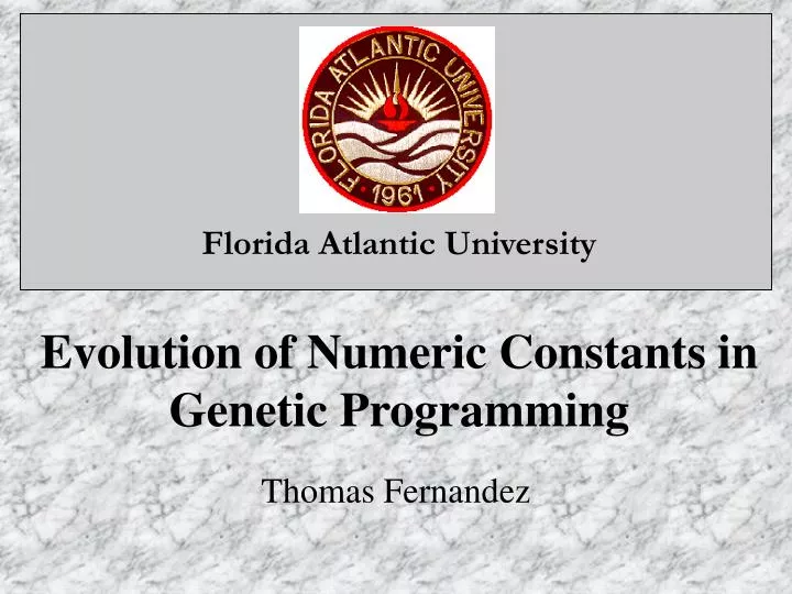 evolution of numeric constants in genetic programming