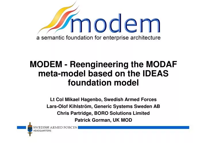 modem reengineering the modaf meta model based on the ideas foundation model