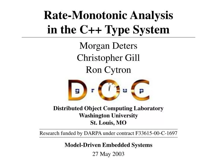 rate monotonic analysis in the c type system