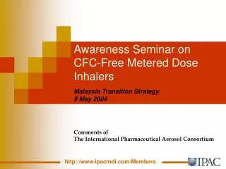Awareness Seminar on CFC-Free Metered Dose Inhalers