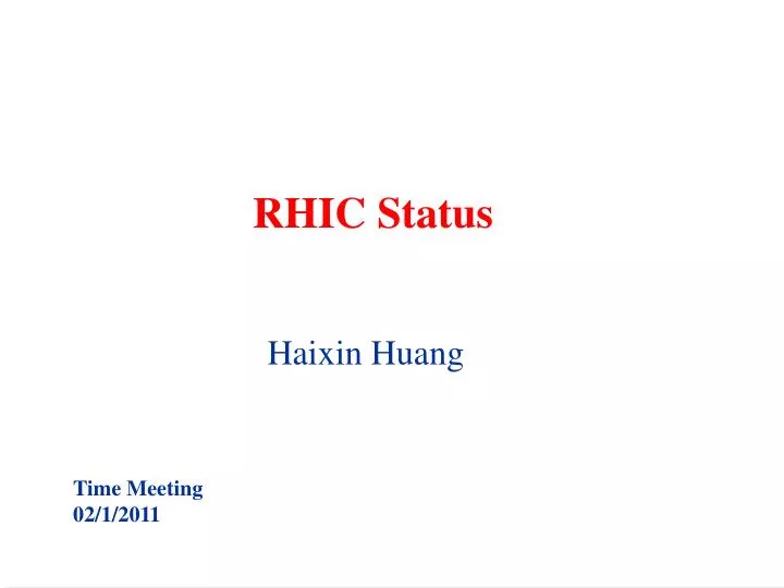 rhic status