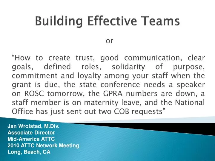 building effective teams