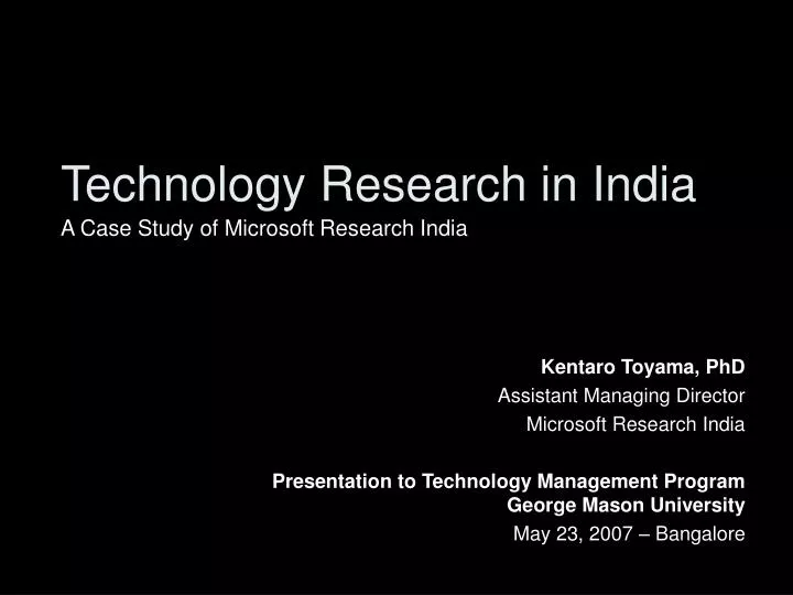 technology research in india