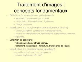 traitement d images concepts fondamentaux