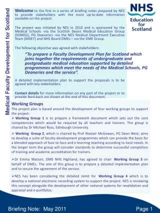 Medical Faculty Development for Scotland
