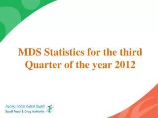 MDS Statistics for the third Quarter of the year 2012