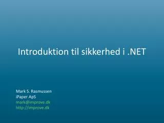 Introduktion til sikkerhed i .NET