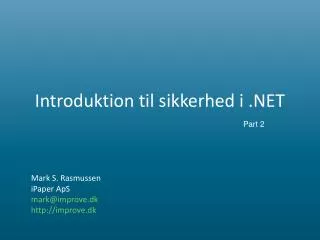 Introduktion til sikkerhed i .NET