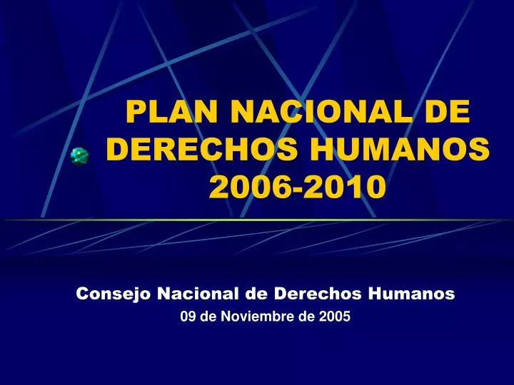 plan nacional de derechos humanos 2006 2010