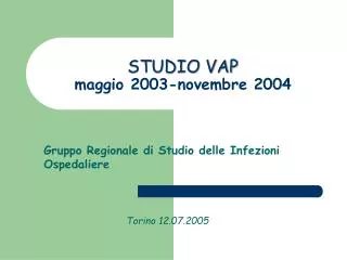 studio vap maggio 2003 novembre 2004