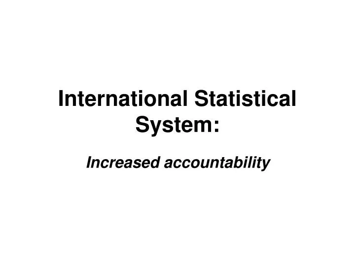 international statistical system