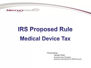IRS Proposed Rule Medical Device Tax