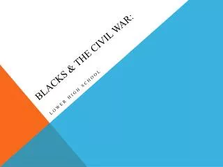 Blacks &amp; the Civil War: