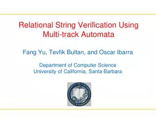Relational String Verification Using Multi-track Automata