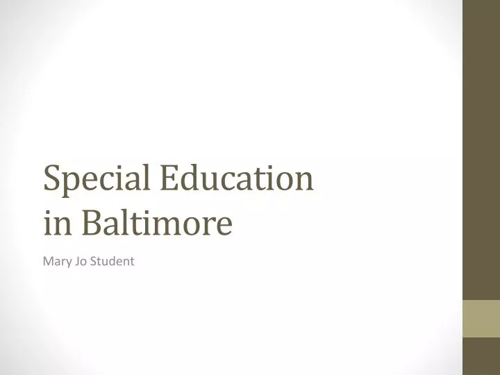 special education in baltimore