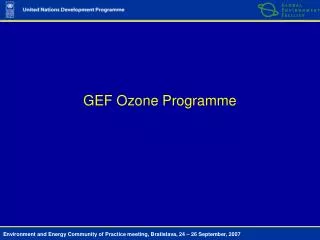 GEF Ozone Programme