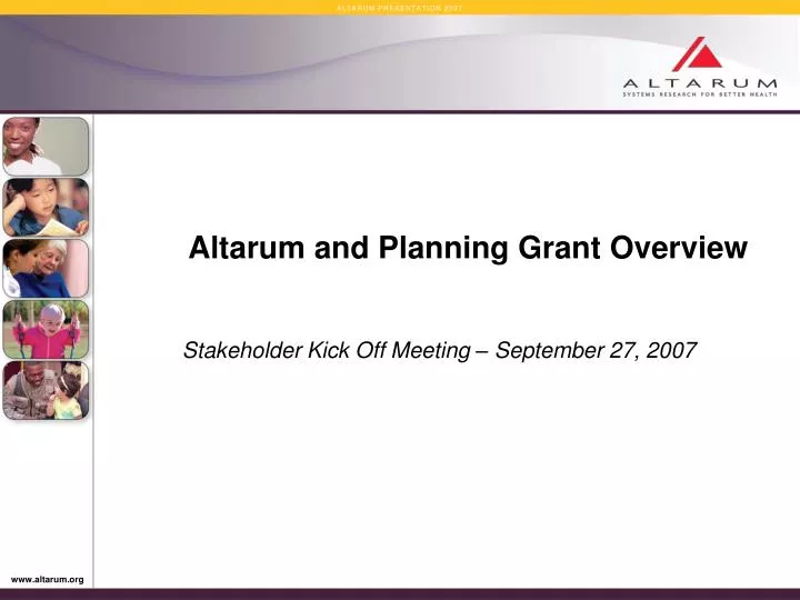 altarum and planning grant overview