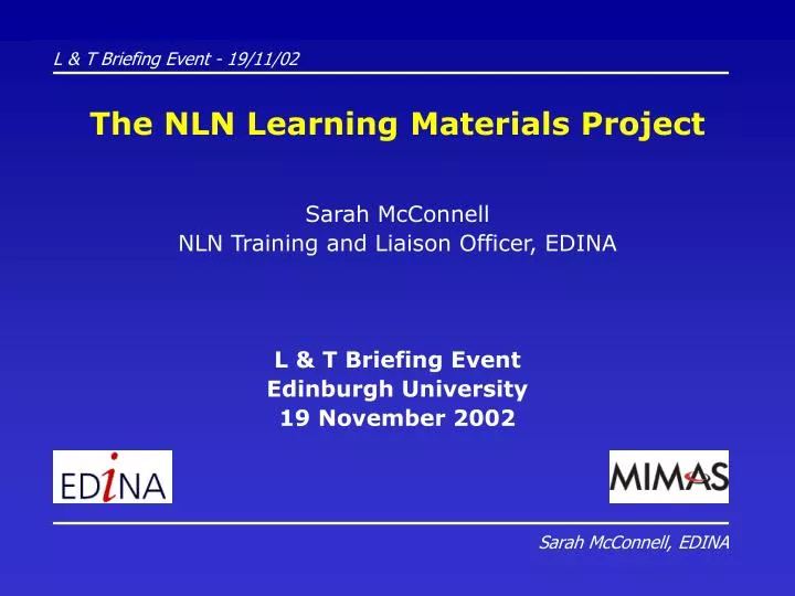 the nln learning materials project