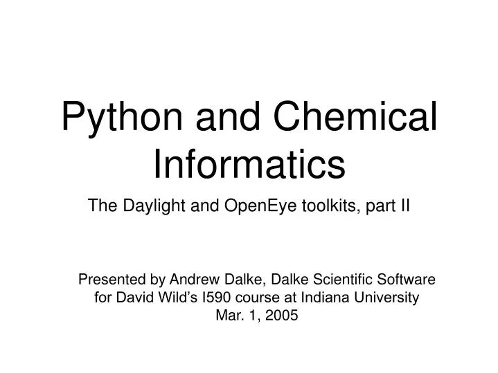 python and chemical informatics