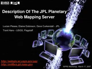 Description Of The JPL Planetary Web Mapping Server