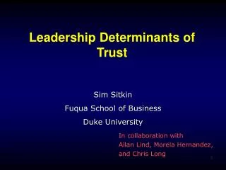 Leadership Determinants of Trust