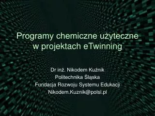 programy chemiczne u yteczne w projektach etwinning