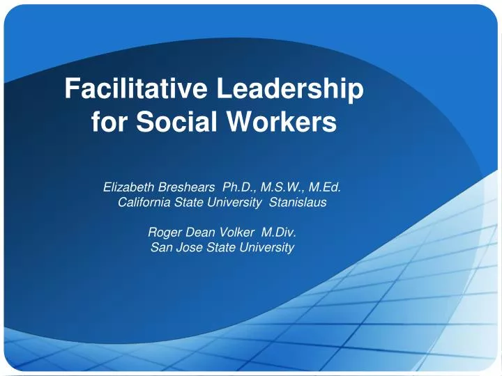 facilitative leadership for social workers