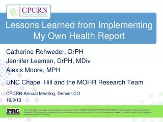 Lessons Learned from Implementing My Own Health Report