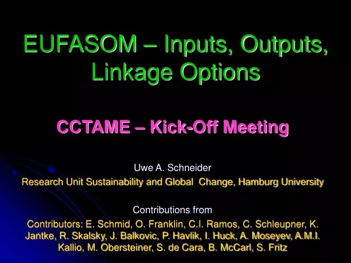 eufasom inputs outputs linkage options