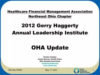 Healthcare Financial Management Association Northeast Ohio Chapter 2012 Gerry Haggerty