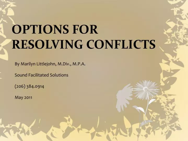 options for resolving conflicts