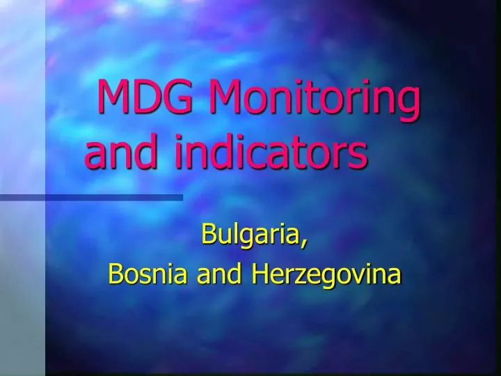 mdg monitoring and indicators