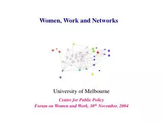 Women, Work and Networks