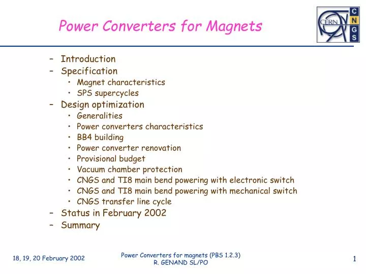 power converters for magnets
