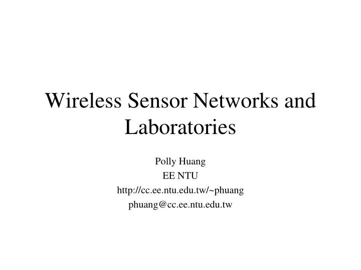 wireless sensor networks and laboratories