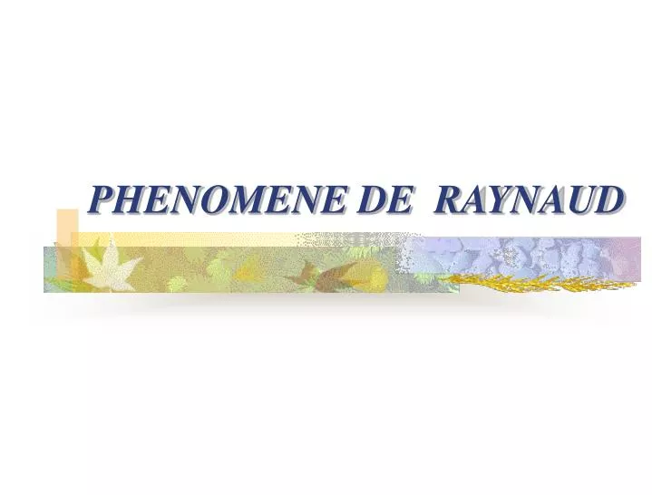 phenomene de raynaud