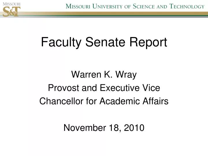 faculty senate report